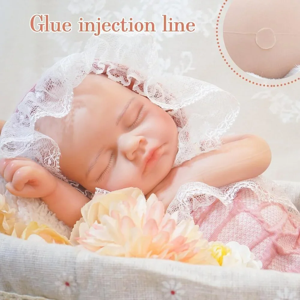 12.21 in Full Silicone Reborn Ivory Baby Girl Dolls Lifelike 2.42LB Weight Baby